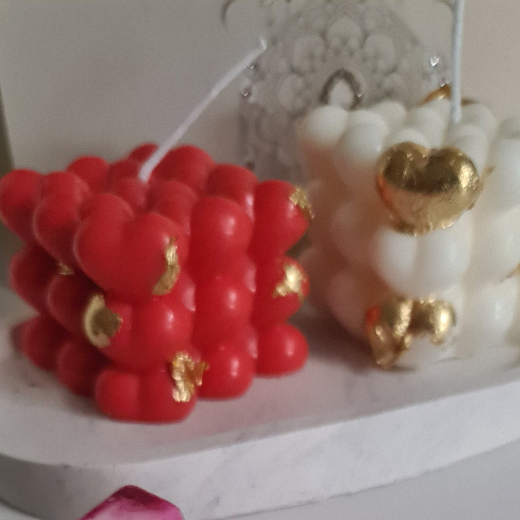 Heart shaped bubble candle