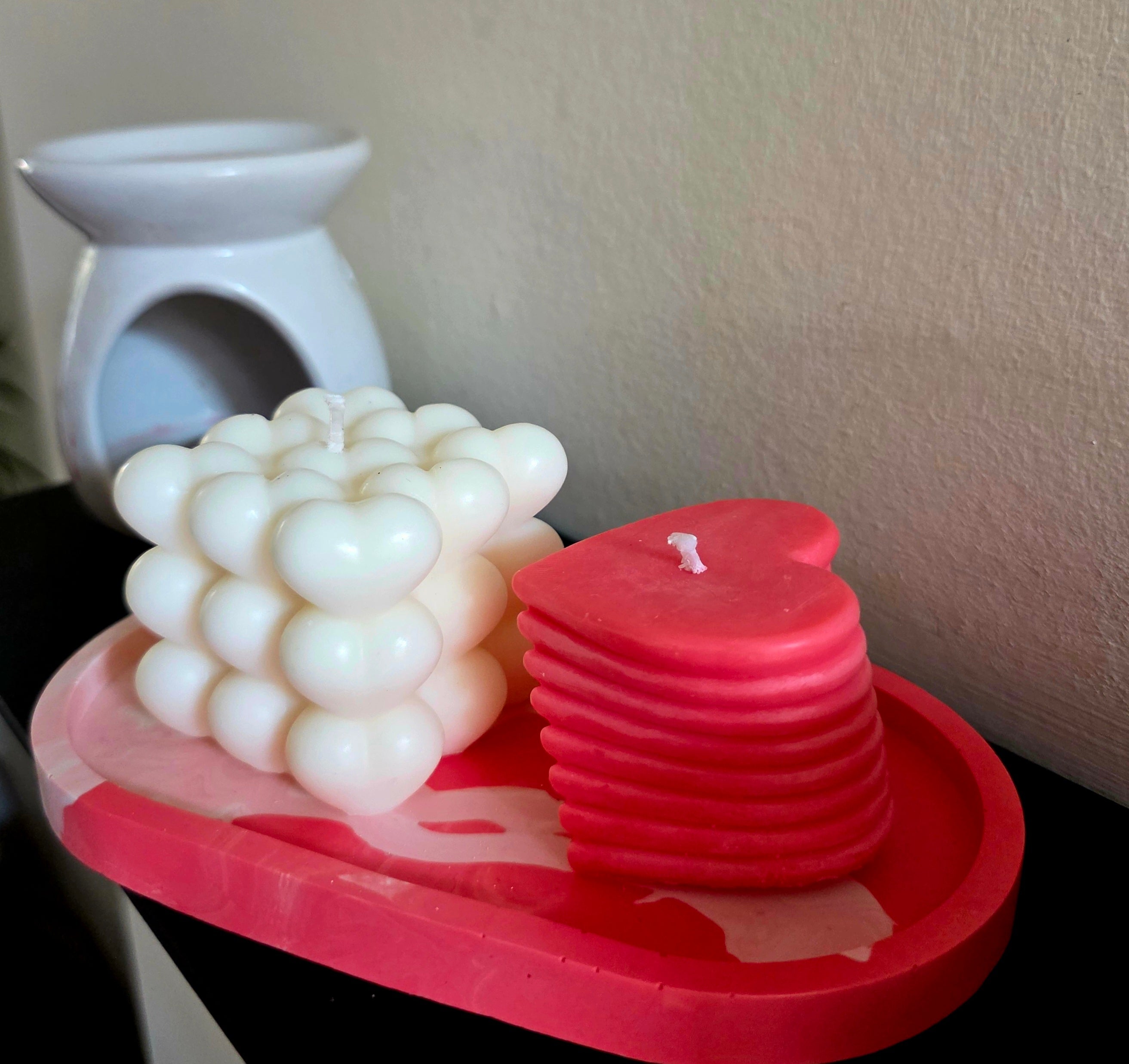 Heart shaped bubble candle