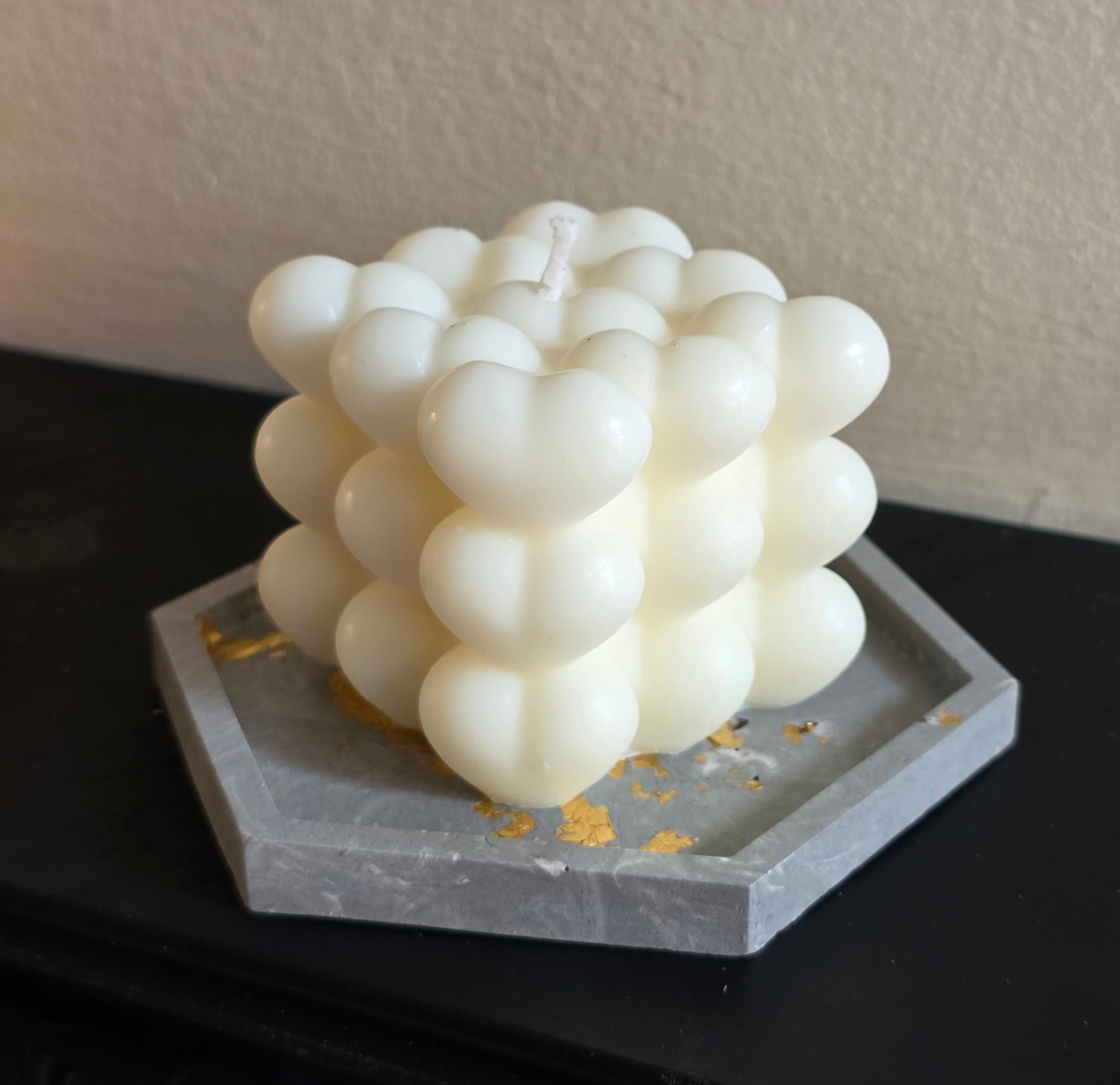 Heart shaped bubble candle