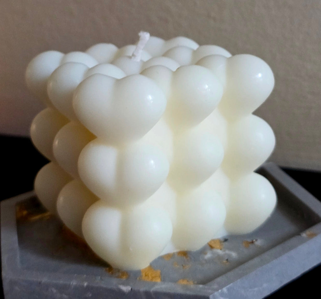 Heart shaped bubble candle