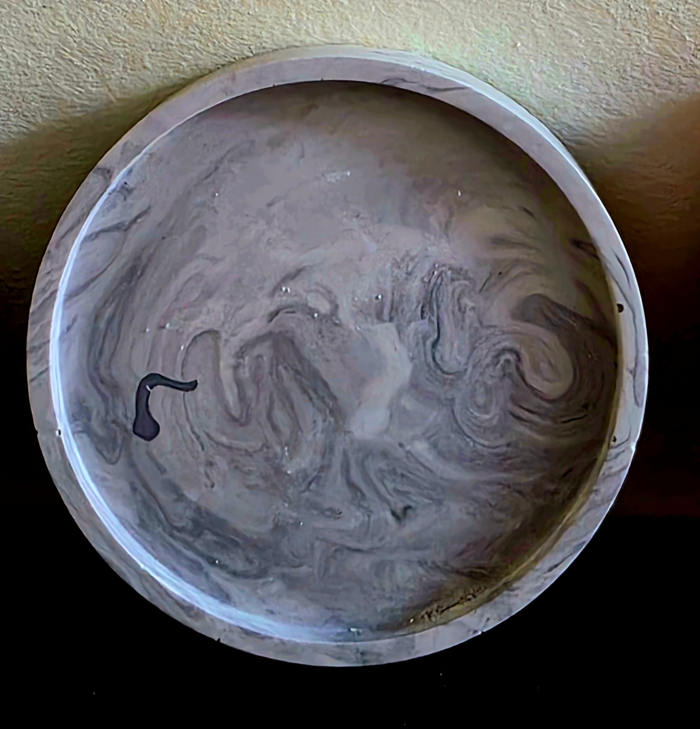marble style Round shaped tray